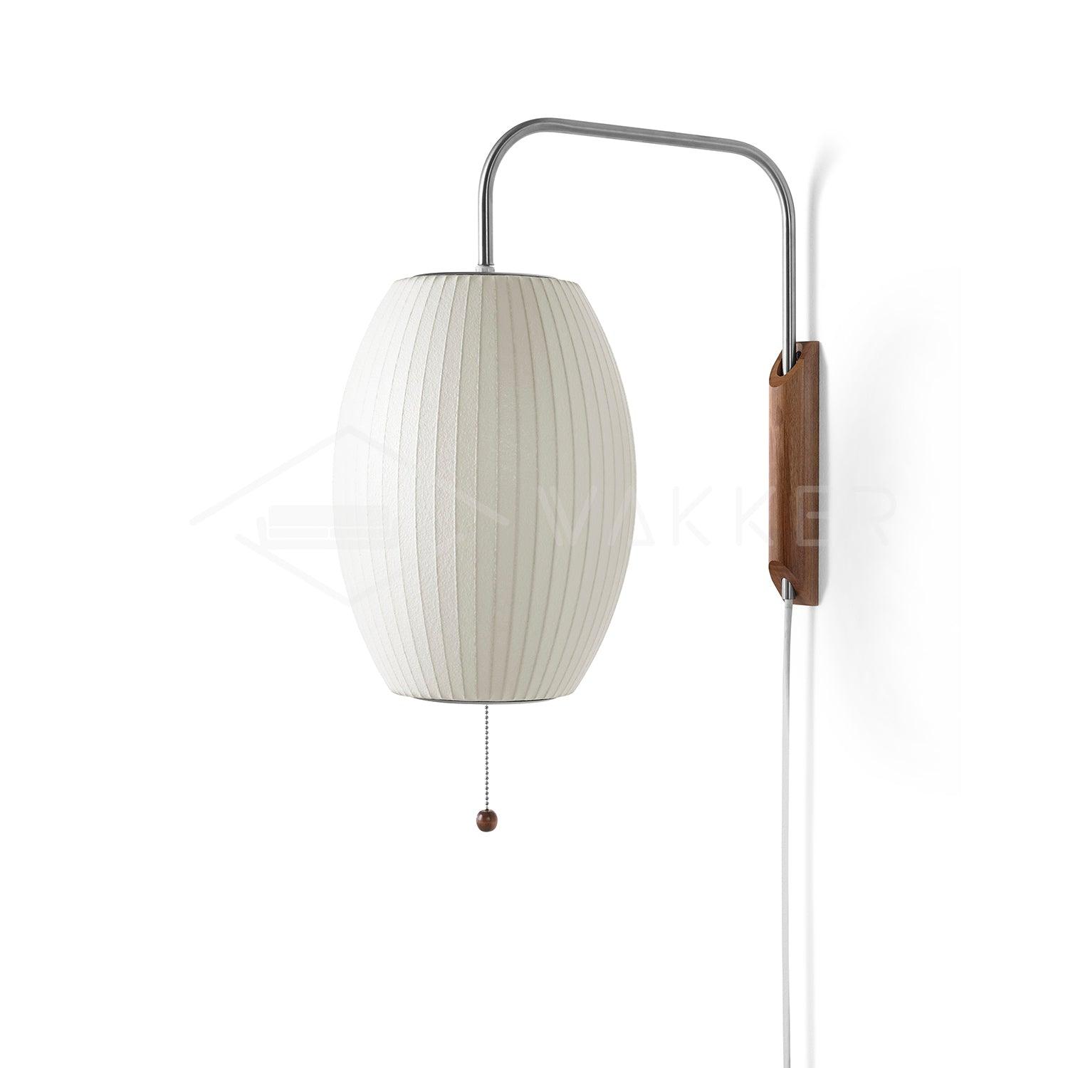 Bubble Ball Wall Sconce ∅ 10″ x H 14.2″ / Dia 26cm x H 36cm / White & Walnut / US Plug Wall lamp