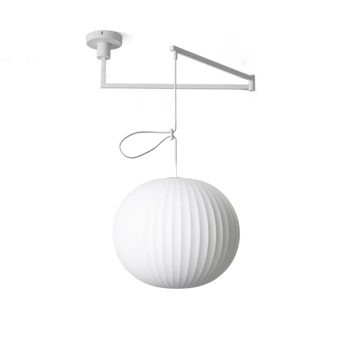 Nelson Swing Arm Pendant Lamp Model E ∅ 11.8″ x H 11″ / Dia 30cm x H 28cm / White 1001 Pendant light