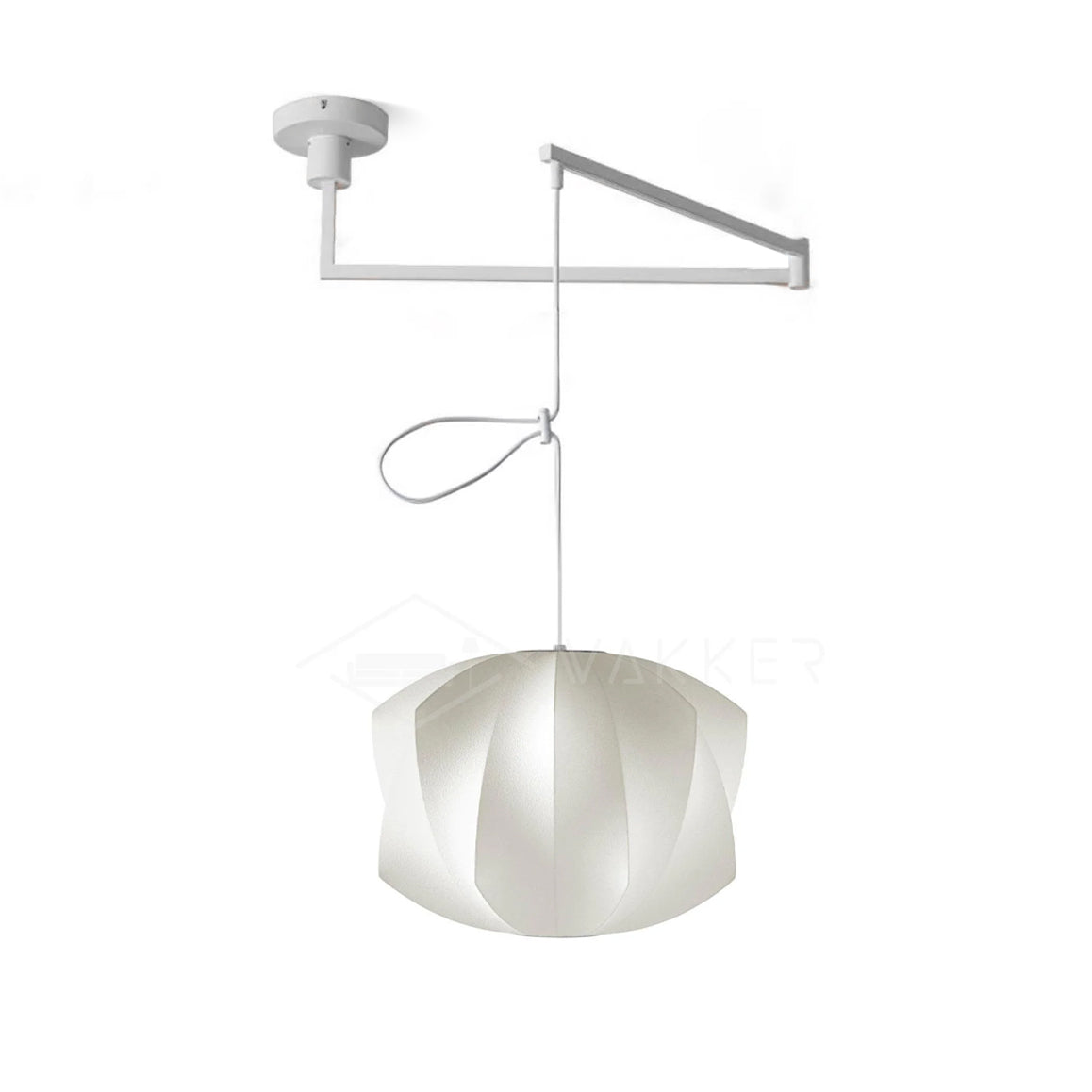 Nelson Swing Arm Pendant Lamp Model F ∅ 17.7″ x H 14.6″ / Dia 45cm x H 37cm / White 1001 Pendant light