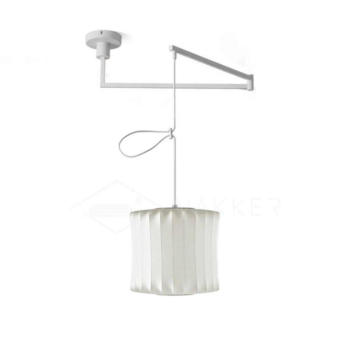 Nelson Swing Arm Pendant Lamp Model G ∅ 17.7″ x H 16.5″ / Dia 45cm x H 42cm / White 1001 Pendant light