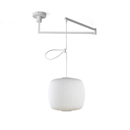 Nelson Swing Arm Pendant Lamp Model I ∅ 15.8″ x H 16.5″ / Dia 40cm x H 42cm / White 1001 Pendant light