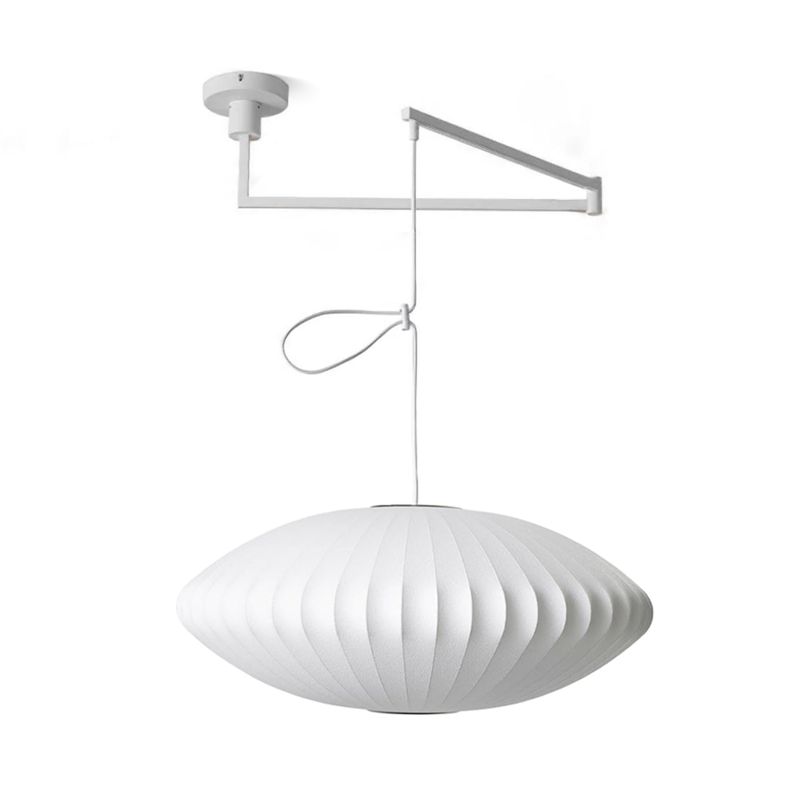 Nelson Swing Arm Pendant Lamp Model A ∅ 27.6″ x H 11.4″ / Dia 70cm x H 29cm / White 1001 Pendant light