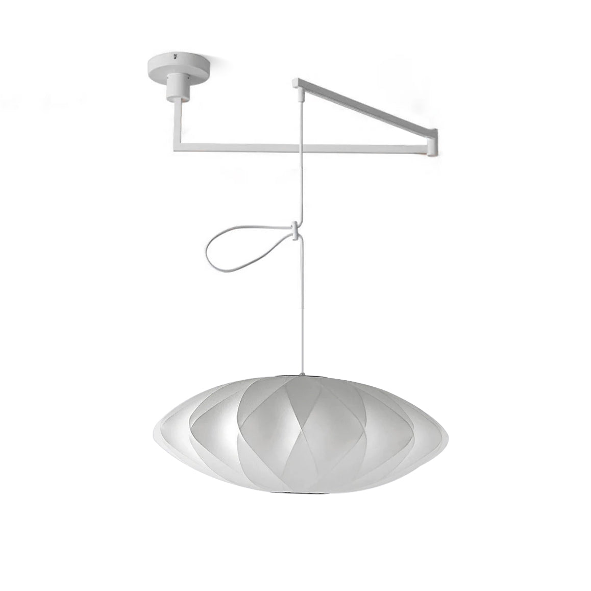 Nelson Swing Arm Pendant Lamp Model B ∅ 15.7″ x H 8.7″ / Dia 40cm x H 22cm / White 1001 Pendant light