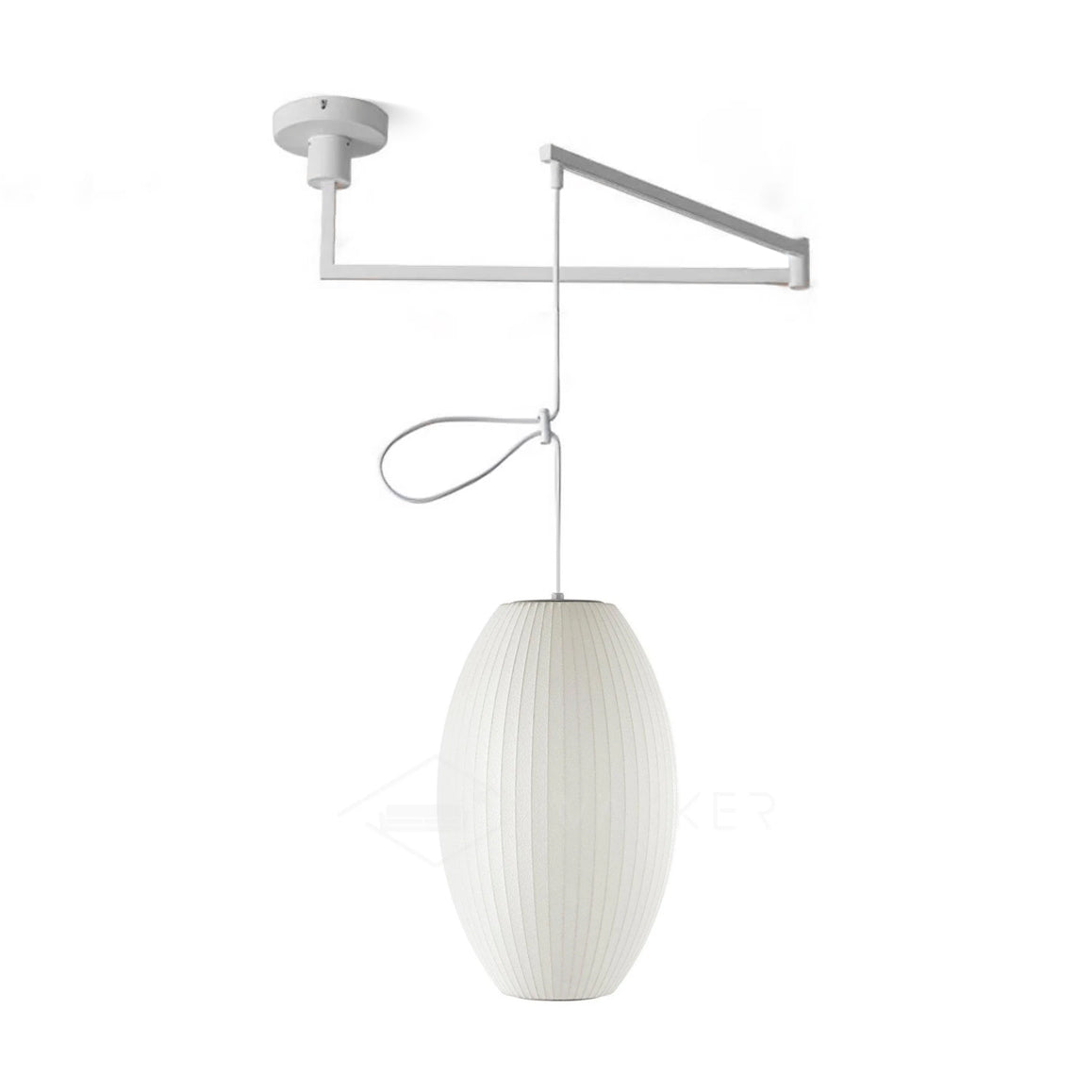 Nelson Swing Arm Pendant Lamp Model D ∅ 11″ x H 15.8″ / Dia 28cm x H 40cm / White 1001 Pendant light