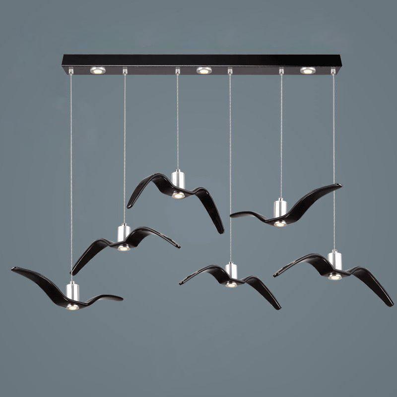 Aviara LED Pendant Light Resin Black Long canopy 6heads 80cm / Warm Light 1001 Pendant light