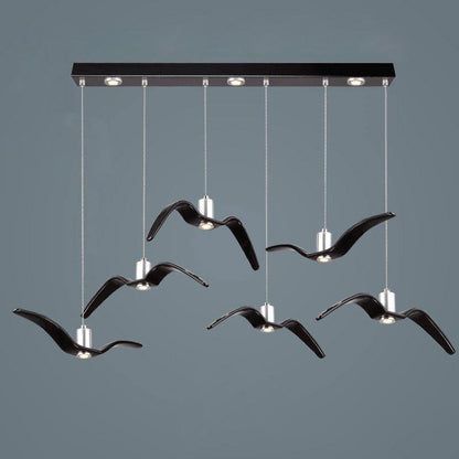Aviara LED Pendant Light Resin Black Long canopy 6heads 80cm / Warm Light 1001 Pendant light