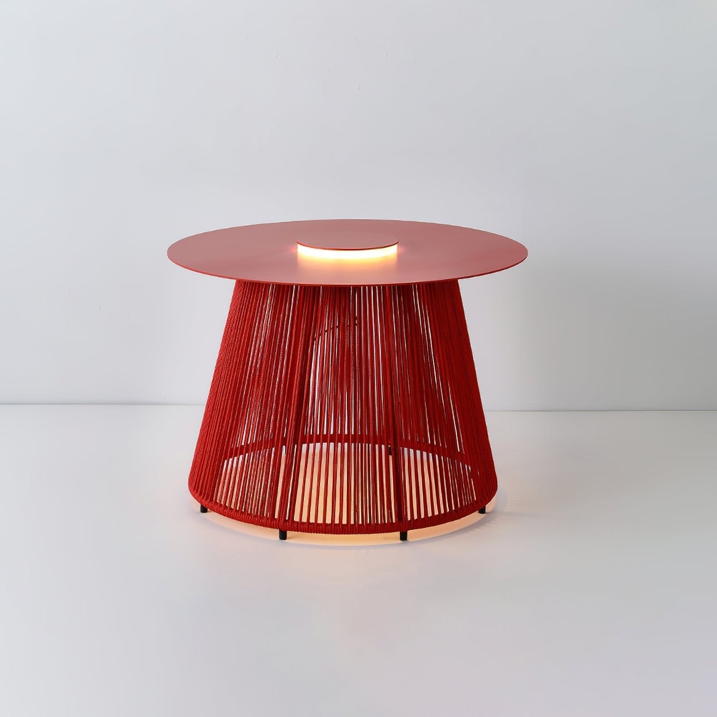 Nit Outdoor Portable Solar Floor Lamp ∅ 23.6″ x H 16.5″ / Red / Dual Color Temperature Outdoor Lighting