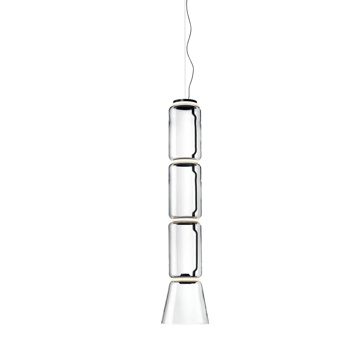 Cylindrical LED Pendant Light ∅ 10.2″ x H 47.6″ / Dia 26cm x H 121cm / Warm Light 1001 Pendant light