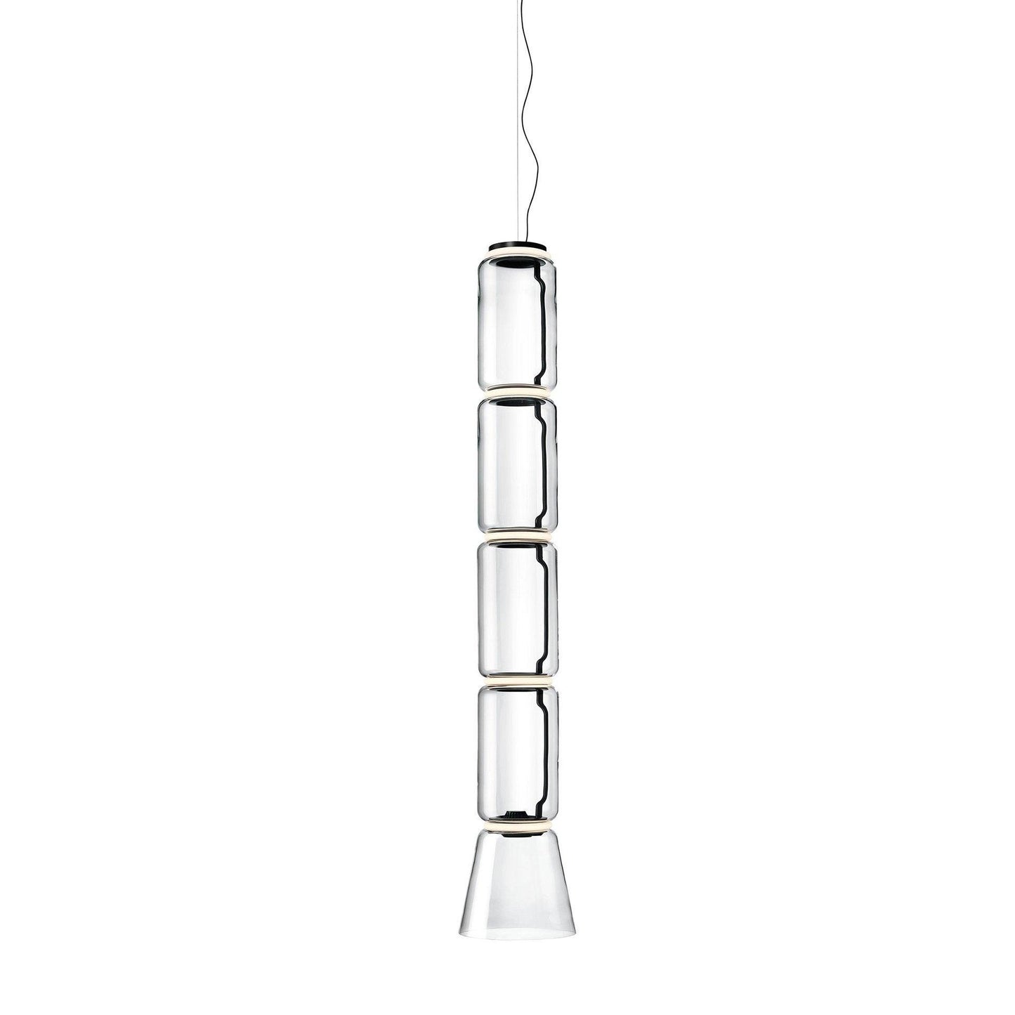 Cylindrical LED Pendant Light ∅ 10.2″ x H 60.2″ / Dia 26cm x H 153cm / Warm Light 1001 Pendant light