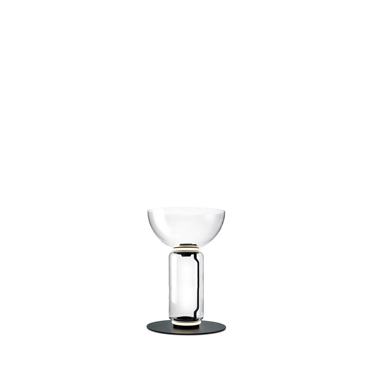 Bamboo Glass Floor Lamp ∅ 15.7″ x H 21.7″ / Dia 40cm x H 55cm / Clear + Black / US Plug Floor lamp