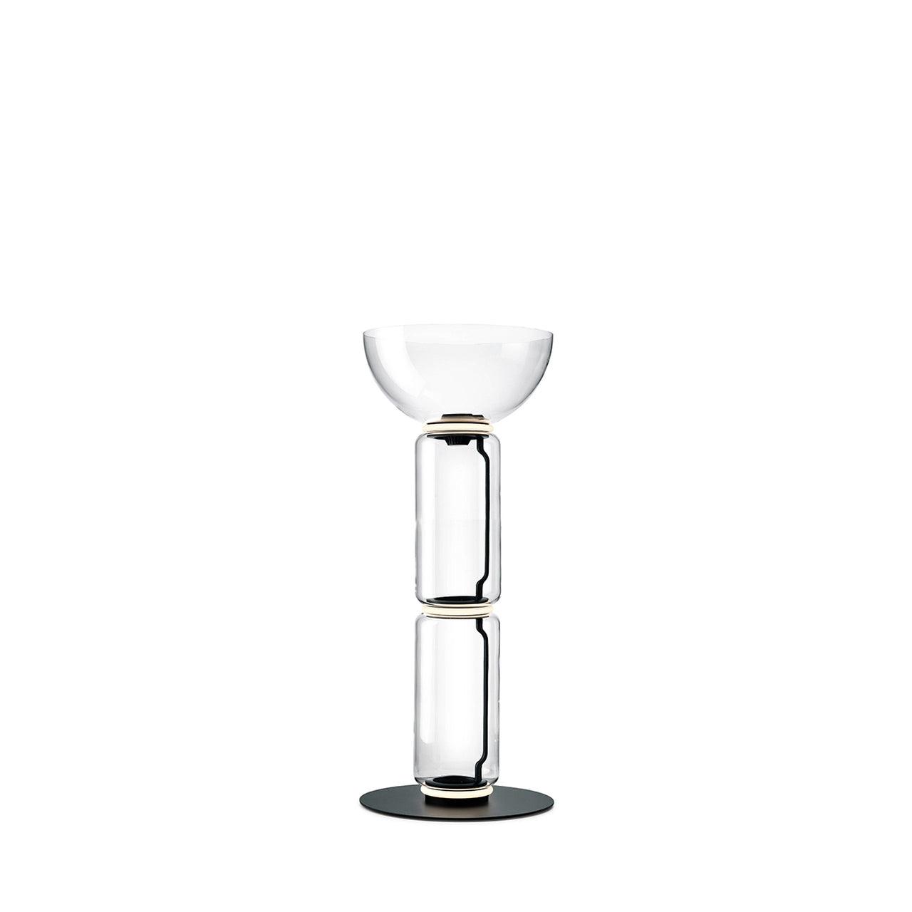 Bamboo Glass Floor Lamp ∅ 15.7″ x H 34.2″ / Dia 40cm x H 87cm / Clear + Black / US Plug Floor lamp