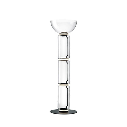 Bamboo Glass Floor Lamp ∅ 15.7″ x H 46.9″ / Dia 40cm x H 119cm / Clear + Black / US Plug Floor lamp