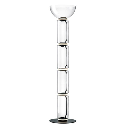Bamboo Glass Floor Lamp ∅ 15.7″ x H 60.2″ / Dia 40cm x H 153cm / Clear + Black / US Plug Floor lamp