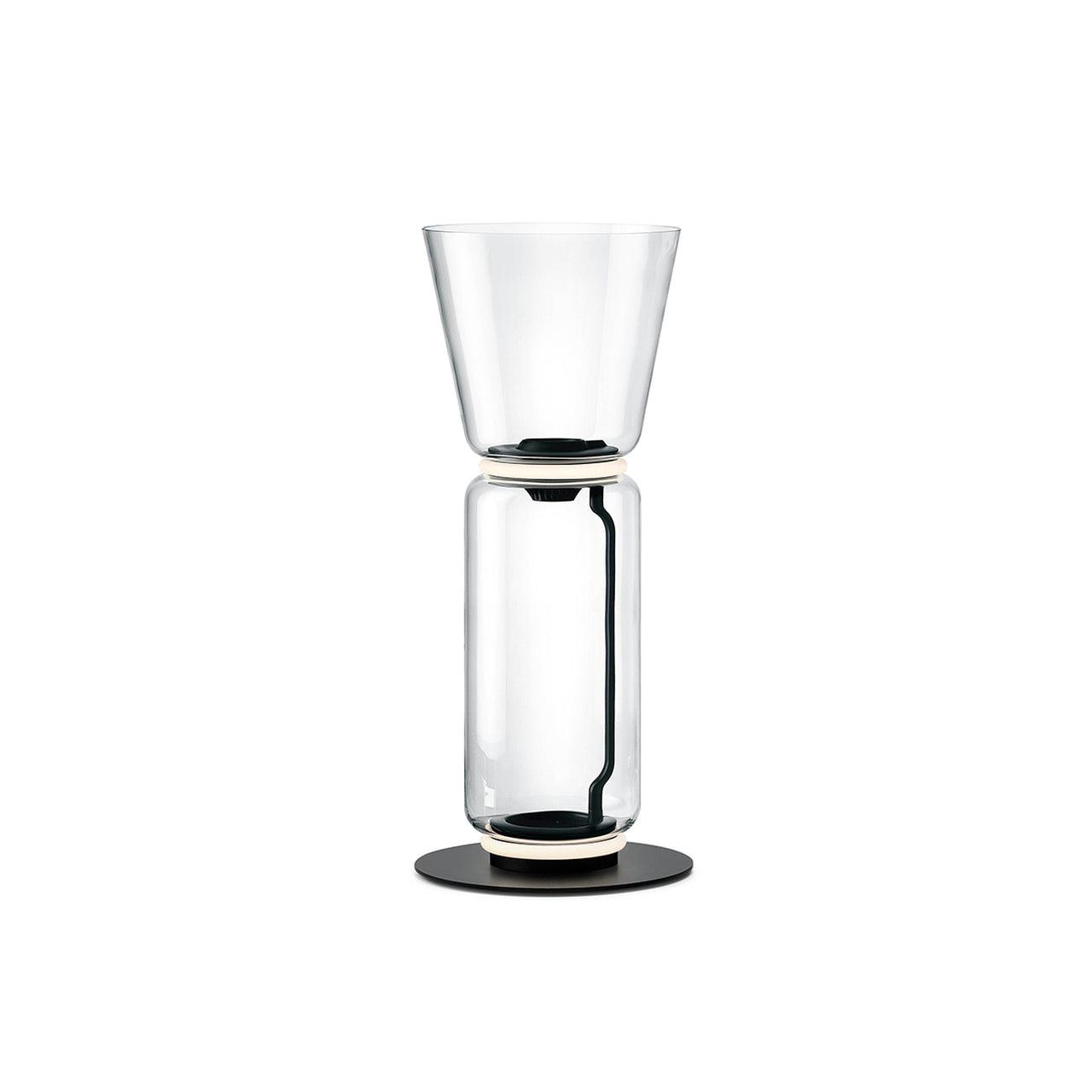 Bamboo Glass Floor Lamp ∅ 11″ x H 22.4″ / Dia 28cm x H 57cm / Clear + Black / US Plug Floor lamp
