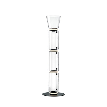 Bamboo Glass Floor Lamp ∅ 13.8″ x H 47.6″ / Dia 35cm x H 121cm / Clear + Black / US Plug Floor lamp