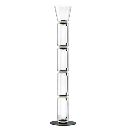 Bamboo Glass Floor Lamp ∅ 13.8″″ x H 60.2″ / Dia 35cm x H 153cm / Clear + Black / US Plug Floor lamp