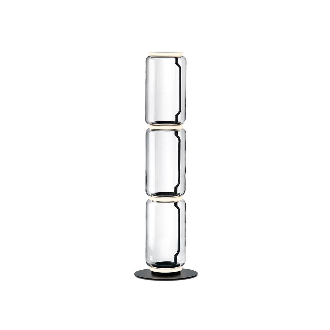 Bamboo Glass Floor Lamp ∅ 13.8″ x H 38.2″ / Dia 35cm x H 97cm / Clear + Black / US Plug Floor lamp
