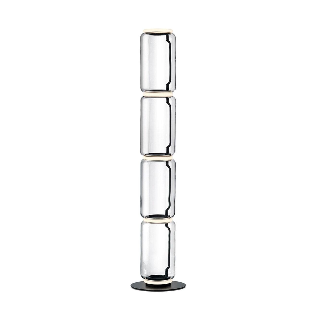 Bamboo Glass Floor Lamp ∅ 13.8″ x H 50.7″ / Dia 35cm x H 129cm / Clear + Black / US Plug Floor lamp