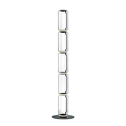 Bamboo Glass Floor Lamp ∅ 13.8″ x H 63″ / Dia 35cm x H 160cm / Clear + Black / US Plug Floor lamp