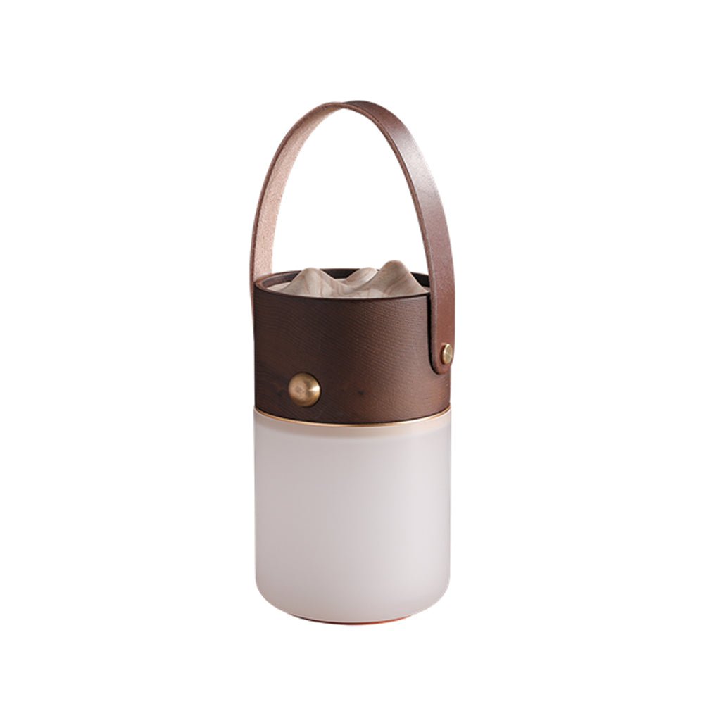 Nomad Lantern Table Lamp With hand strap ∅ 3.9″ x H 6.3″ / Walnut Color Table lamp