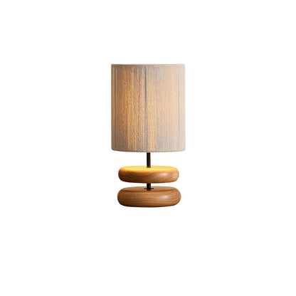 Nora Wood Table Lamp ∅ 8.7″ x H 15.7″ / Wood color / US Plug Table lamp