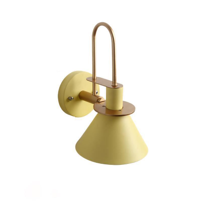 Nordic Metal Wall Sconce ∅ 9.4″ x H 12.2″ / Dia 24cm x H 31cm / Yellow Wall lamp