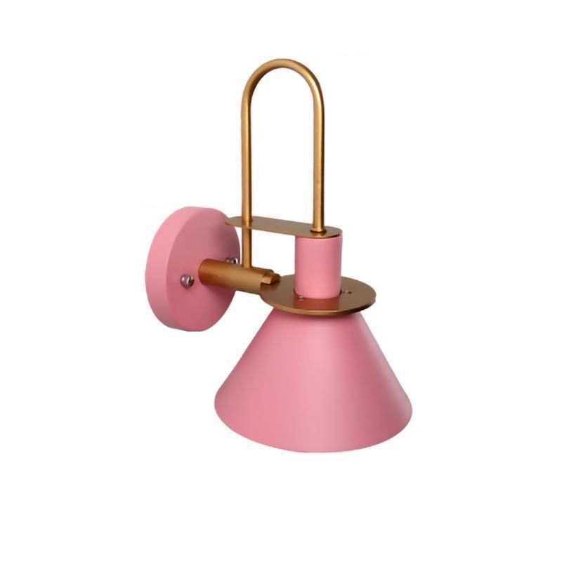 Nordic Metal Wall Sconce ∅ 9.4″ x H 12.2″ / Dia 24cm x H 31cm / Pink Wall lamp