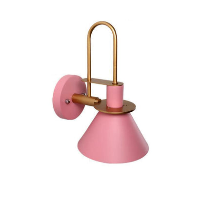 Nordic Metal Wall Sconce ∅ 9.4″ x H 12.2″ / Dia 24cm x H 31cm / Pink Wall lamp