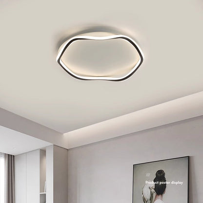 Modern Cloud Shape Ceiling Lamp ∅ 18.9″ x H 3.9″ / Dia 48cm x H 10cm / White + Black / Cool Light Ceiling lamp