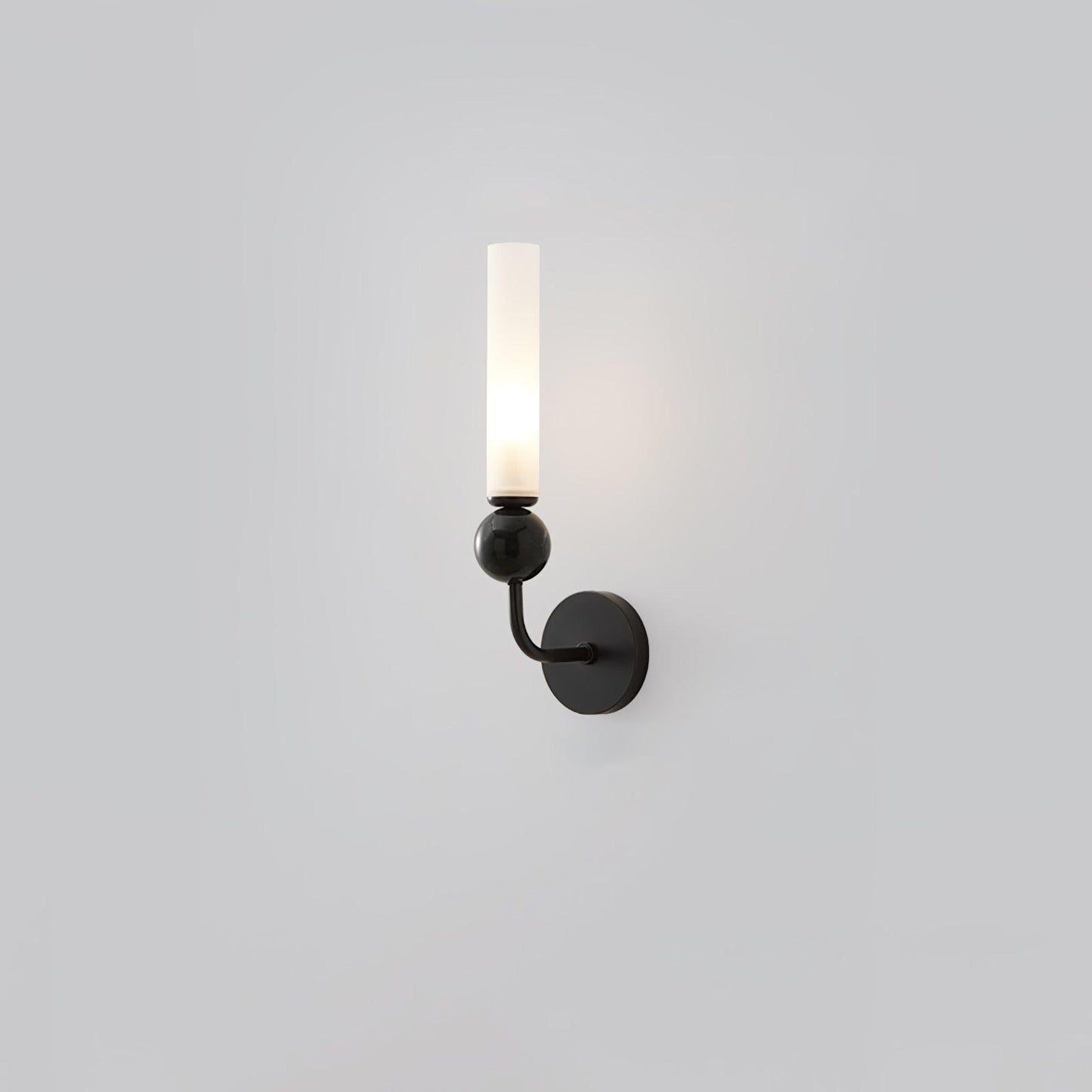 Marble Vertical Wall Lamp Model A ∅ 3.9″ x H 14.2″ / ∅ 10cm x H 36cm / Black & White Wall lamp