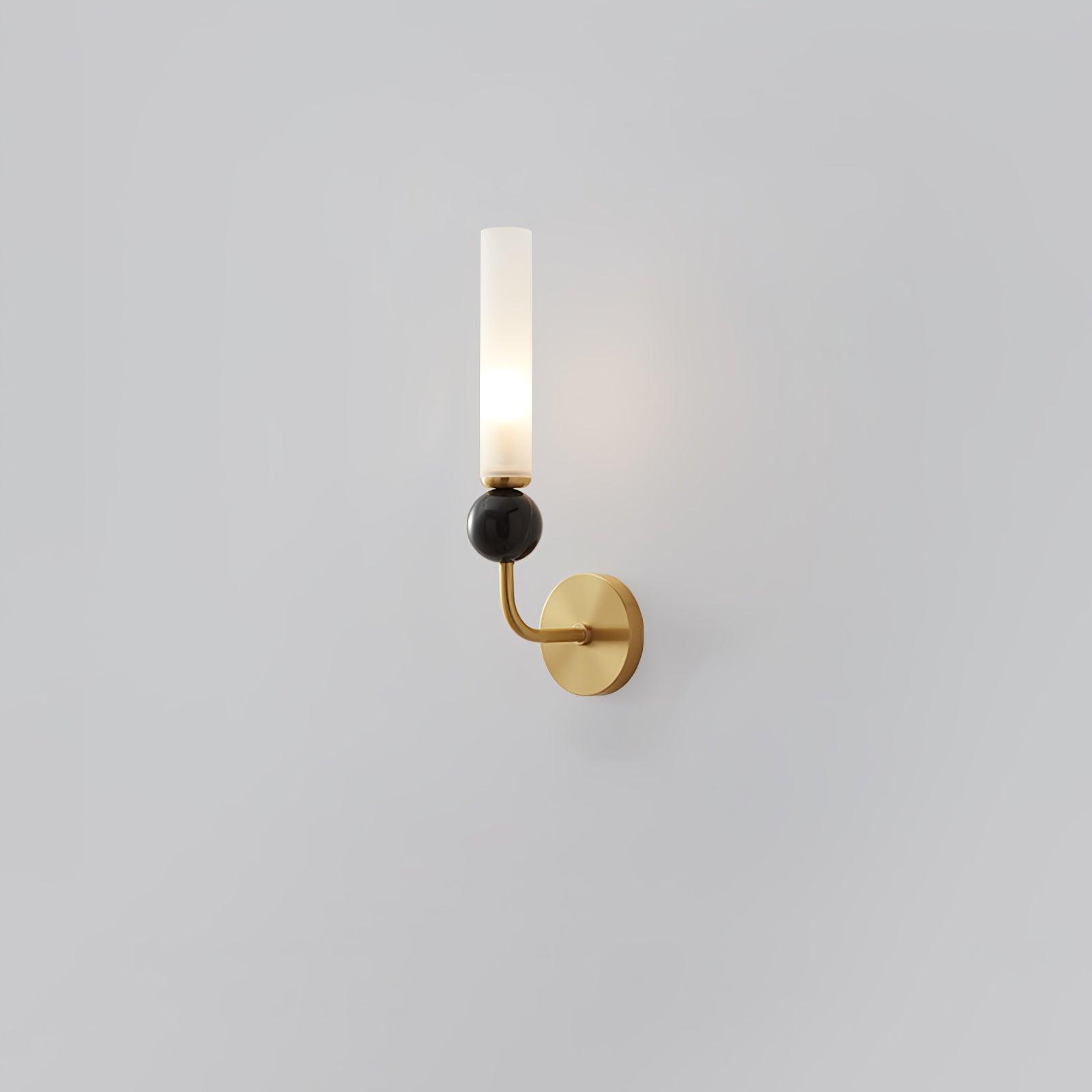 Marble Vertical Wall Lamp Model A ∅ 3.9″ x H 14.2″ / ∅ 10cm x H 36cm / Brass & White Wall lamp