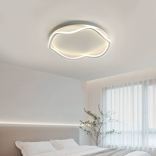 Modern Cloud Shape Ceiling Lamp ∅ 18.9″ x H 3.9″ / Dia 48cm x H 10cm / White / Cool Light Ceiling lamp