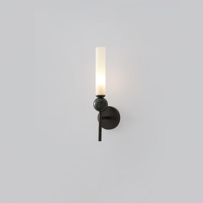 Marble Vertical Wall Lamp Model B ∅ 3.9″ x H 15.2″ / ∅ 10cm x H 38.5cm / Black & White Wall lamp