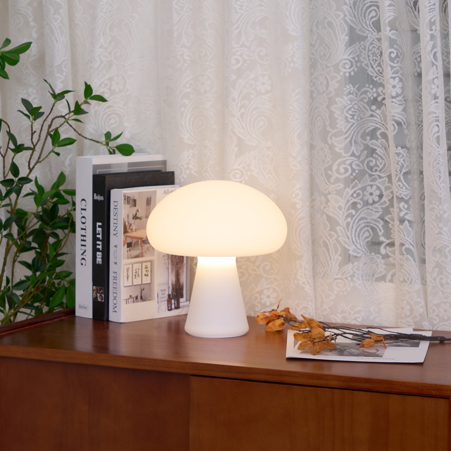 Obello Portable Rechargeable Table Light ∅ 8.7″ x H 9.4″ / Dia 22cm x H 24cm / White & Warm Light / USB Plug