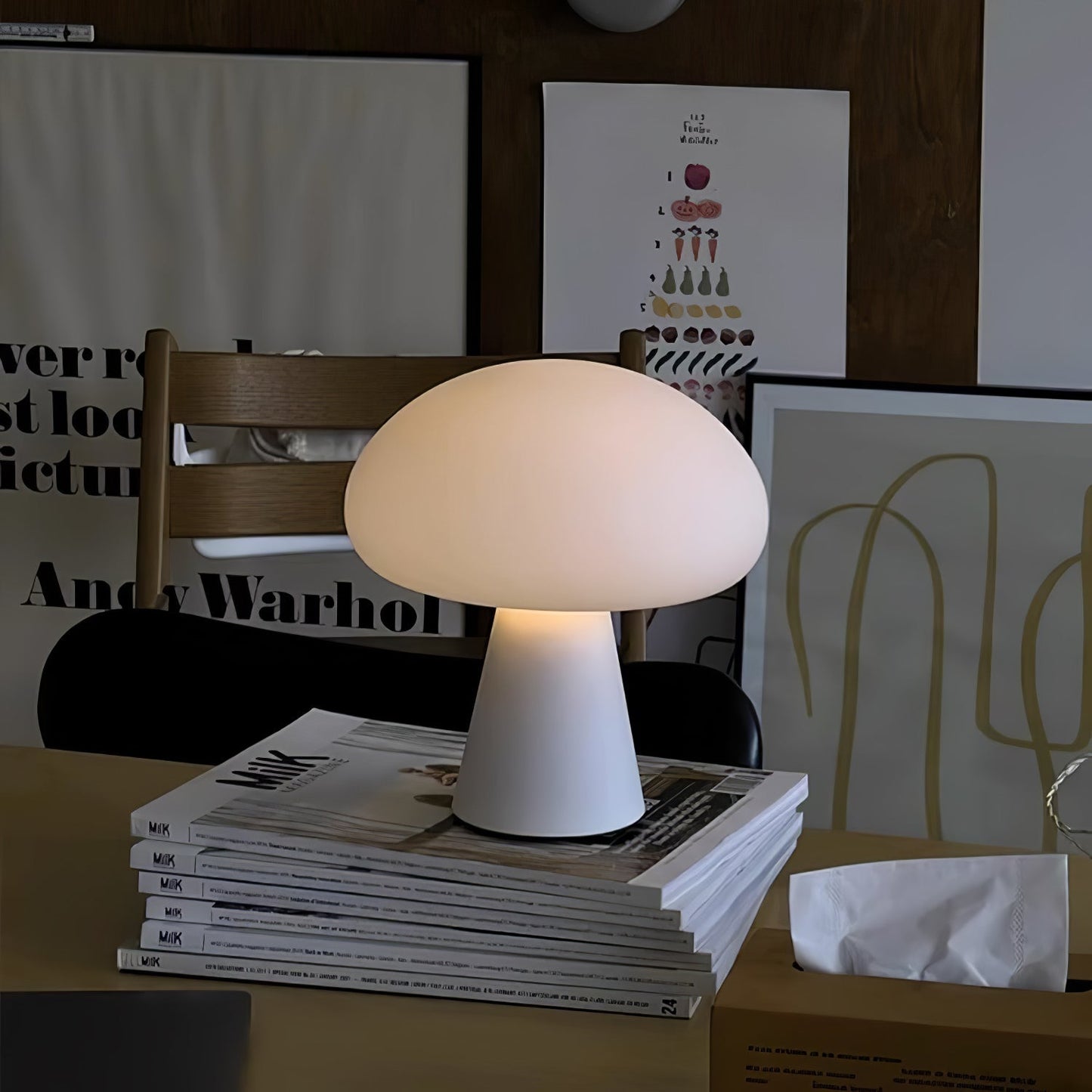 Obello Portable Built-in Battery Table Lamp ∅ 8.7″ x H 9.4″ / Dia 22cm x H 24cm / White / Three-Color Changing Light