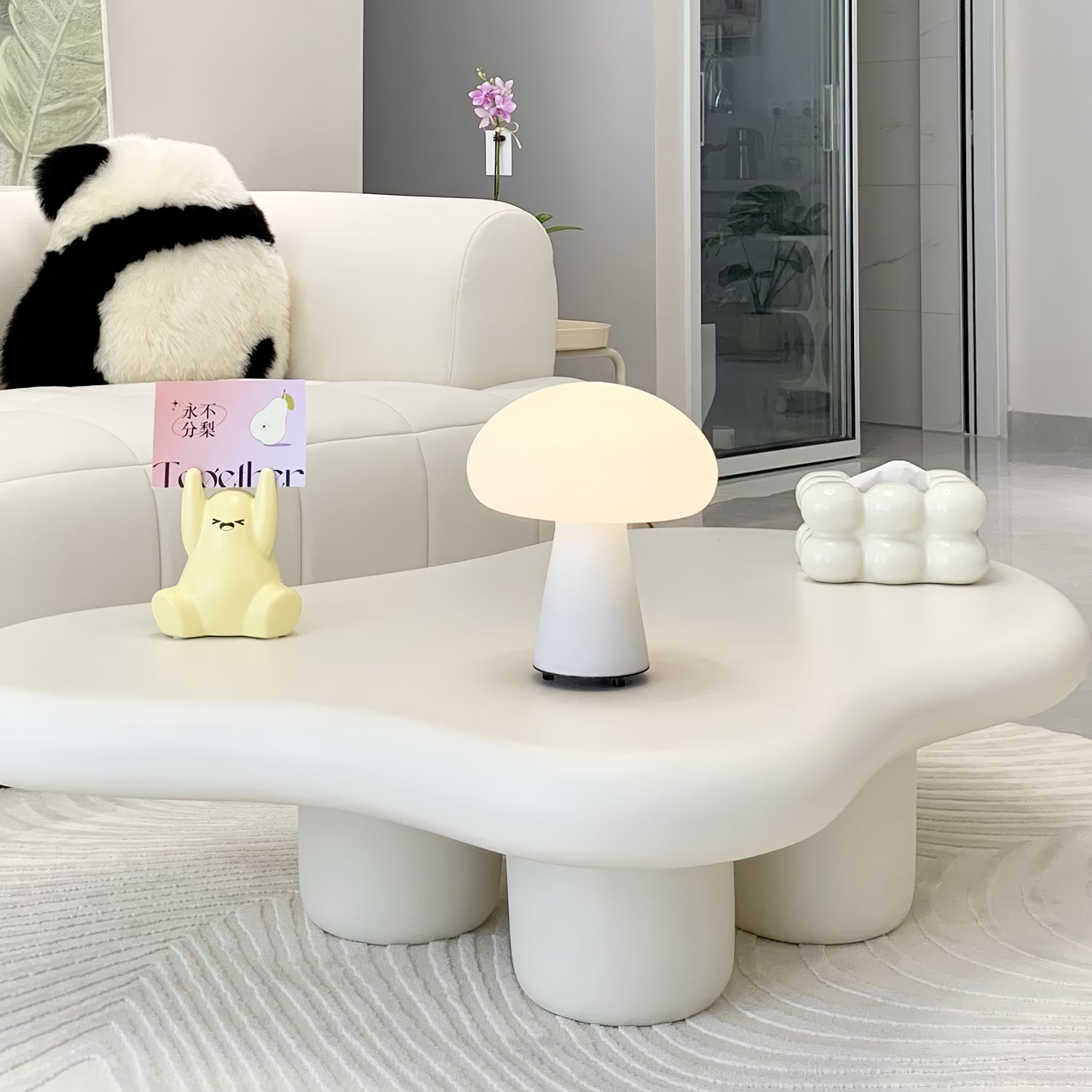 Obello Portable Built-in Battery Table Lamp ∅ 8.7″ x H 9.4″ / Dia 22cm x H 24cm / White / Three-Color Changing Light