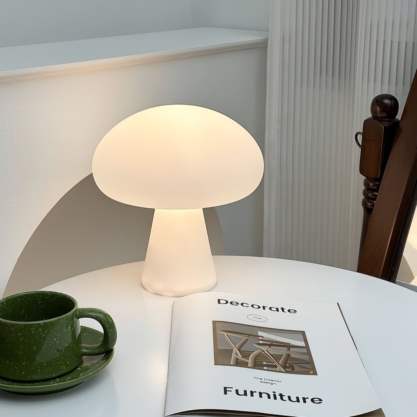 Obello Portable Built-in Battery Table Lamp ∅ 8.7″ x H 9.4″ / Dia 22cm x H 24cm / White / Three-Color Changing Light