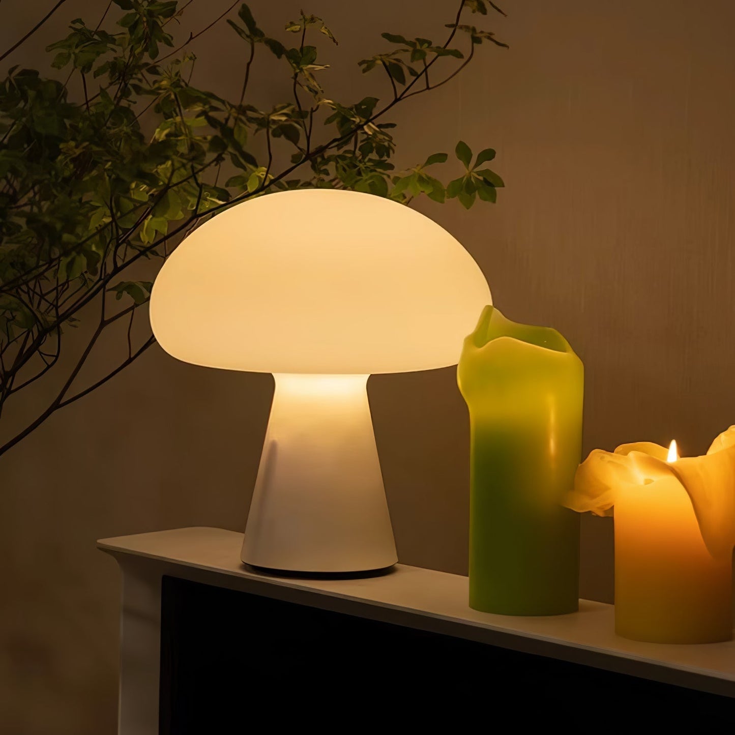 Obello Portable Built-in Battery Table Lamp ∅ 8.7″ x H 9.4″ / Dia 22cm x H 24cm / White / Three-Color Changing Light