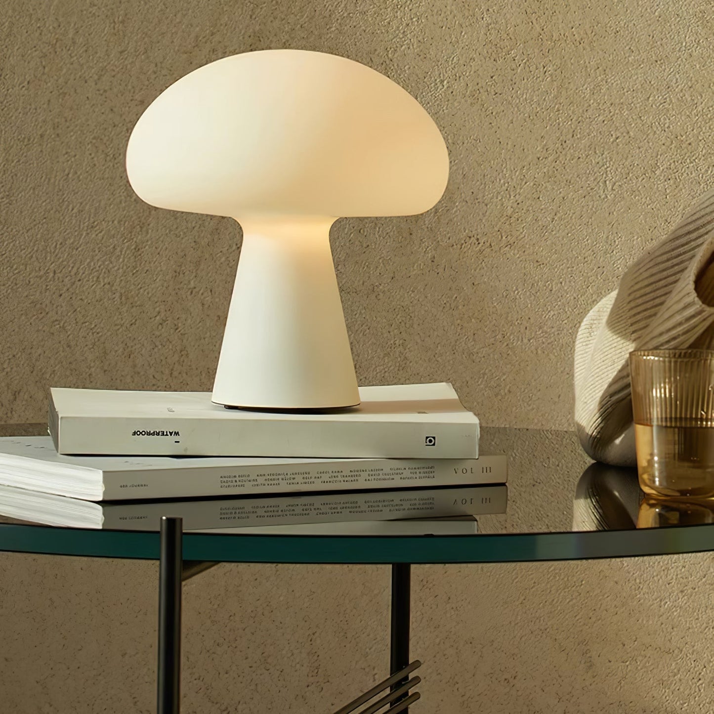 Obello Portable Built-in Battery Table Lamp ∅ 8.7″ x H 9.4″ / Dia 22cm x H 24cm / White / Three-Color Changing Light