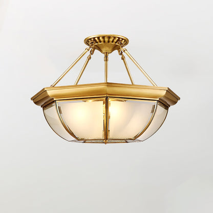 Bowl Shaped Brass Ceiling Lamp Model B ∅ 17.7″ x H 15.7″ / Brass Ceiling lamp