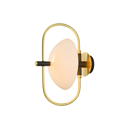 Odeon Wall Lamp ∅ 11″ x H 15.7″ / Dia 28cm x H 40cm / Gold & White glass Wall lamp