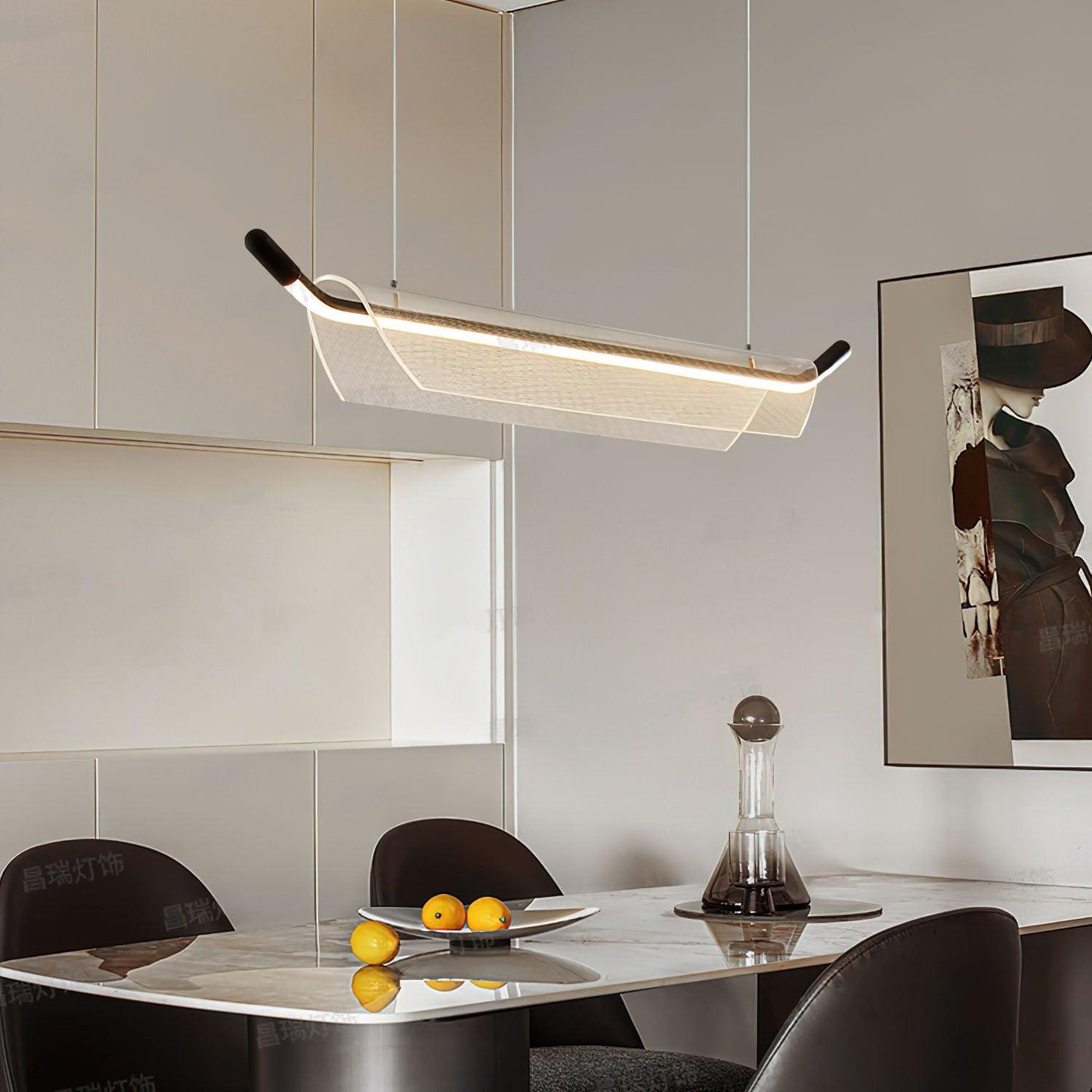 One Word Acrylic Pendant Light