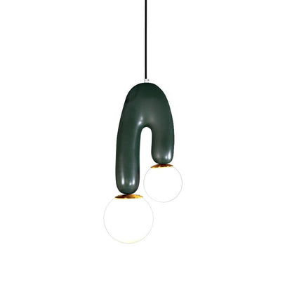 Oo Smooth Pendant Light ∅ 9.8″ x H 18.5″ / Green pendant Lamp
