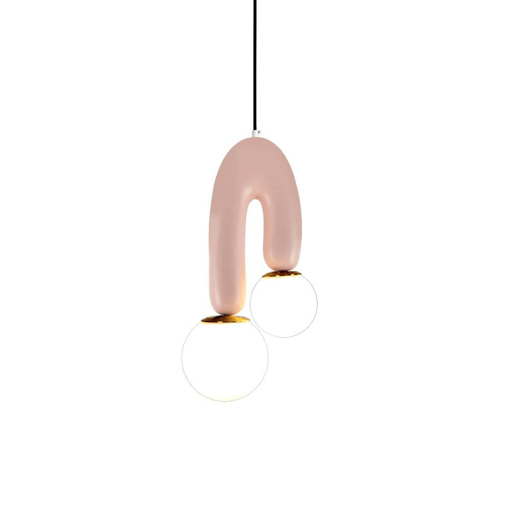 Oo Smooth Pendant Light ∅ 9.8″ x H 18.5″ / Pink pendant Lamp