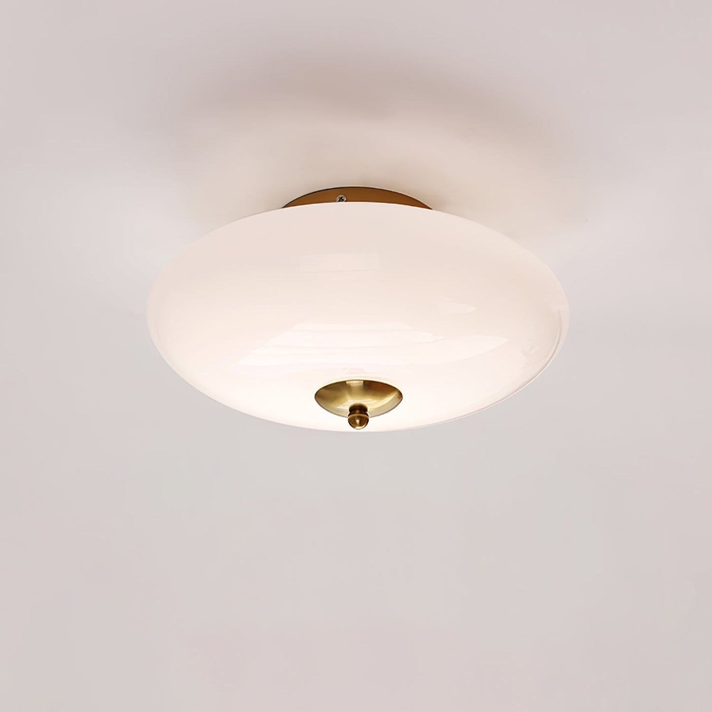 Opal Ceiling Lamp ∅ 11.8″ x H 6.3″ / Dia 30cm x H 16cm / Gold / Three-Color Changing Light Ceiling lamp