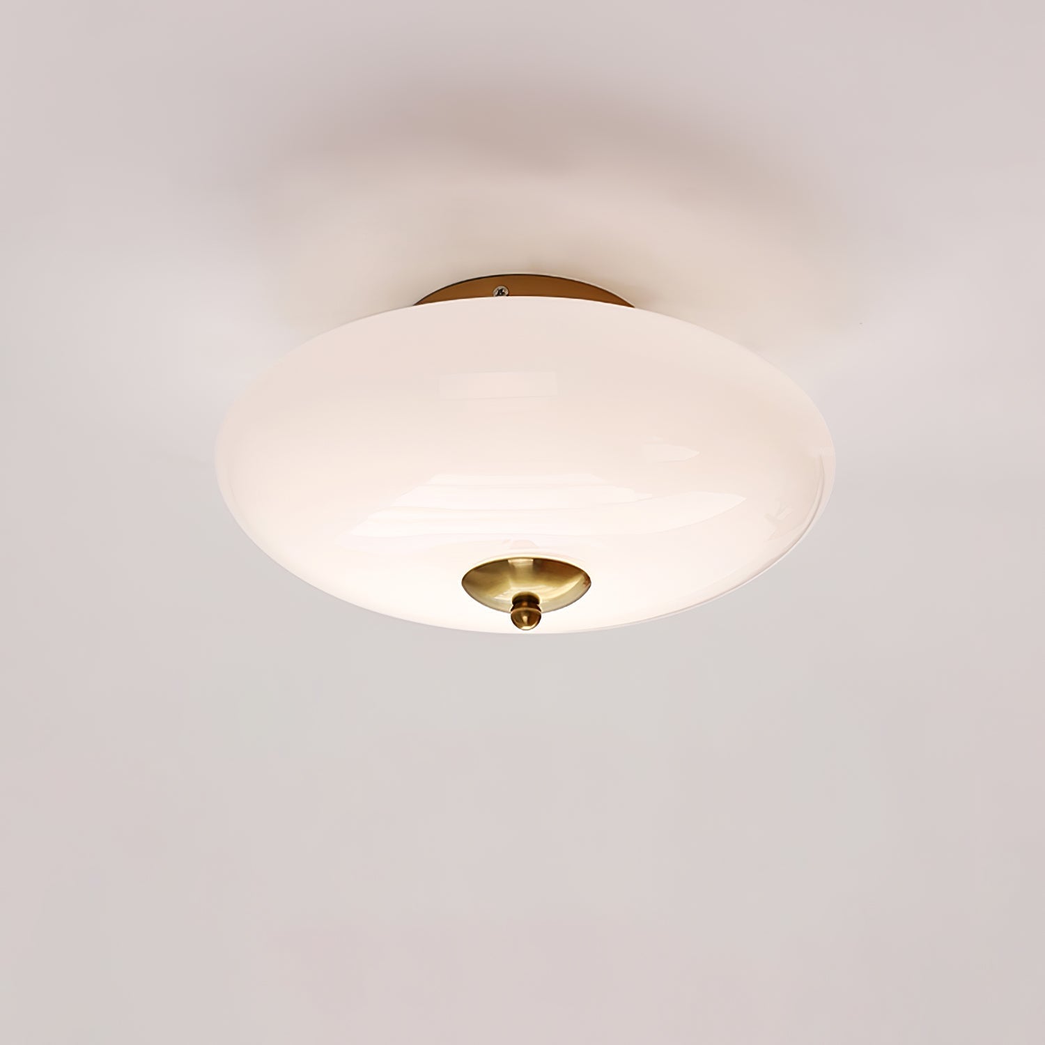 Opal Ceiling Lamp ∅ 11.8″ x H 6.3″ / Dia 30cm x H 16cm / Gold / Three-Color Changing Light Ceiling lamp
