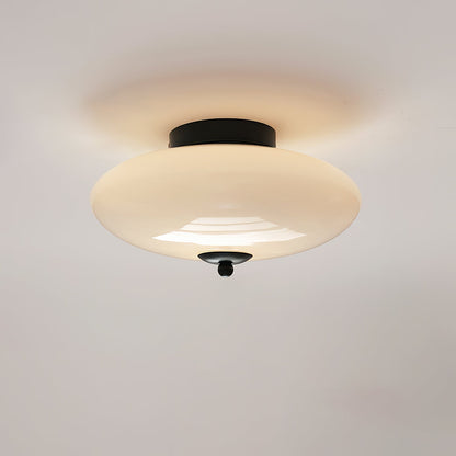 Opal Ceiling Lamp ∅ 11.8″ x H 6.3″ / Dia 30cm x H 16cm / Black / Three-Color Changing Light Ceiling lamp