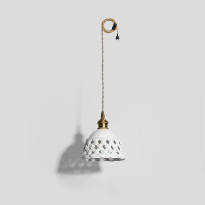 Openwork Ceramic Swag Light
