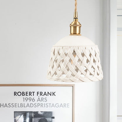 Openwork Ceramic Swag Light