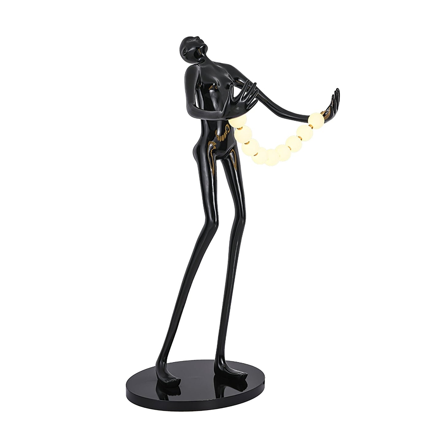 Orb Juggler Sculpture Floor Lamp ∅ 36.2″ x H 70.8″ / Dia 92cm x H 180cm / Black & White / US Plug Floor lamp